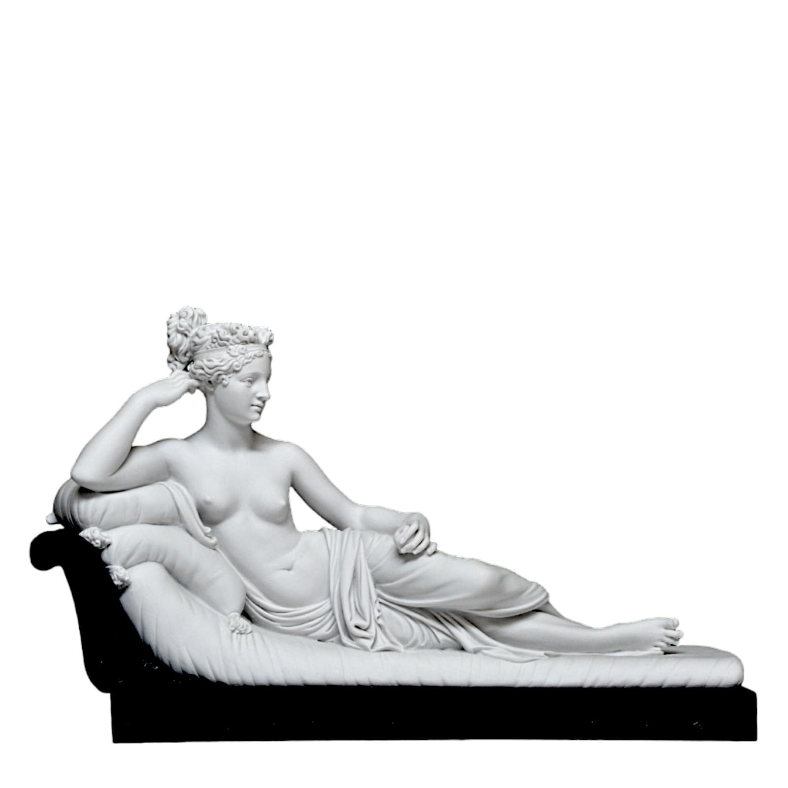 Sculpture Paolina Borghese marbre 22 cm avec base bois | Cadeau culturel idéal pendaison crémaillère