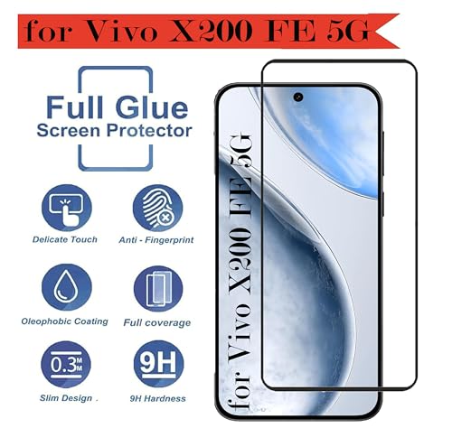 Image of Tempered Glass Screen Protector Compatible for VIVO X200 FE 5G | Front And Back Screen Guard With camera lens protector (X200 FE 5G, Combo)