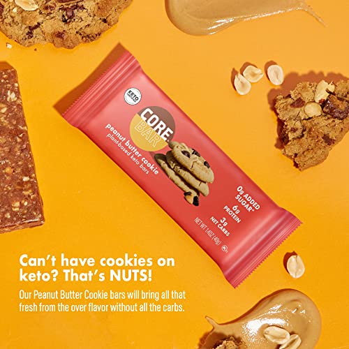 Core Plant-Based Protein Keto Bars – Low Carb, Low Sugar, High Fiber, Vegan Energy Bars – Gluten-Free, Low-Calorie Bar – Pack Of 12, Peanut Butter Cookie #TOP4