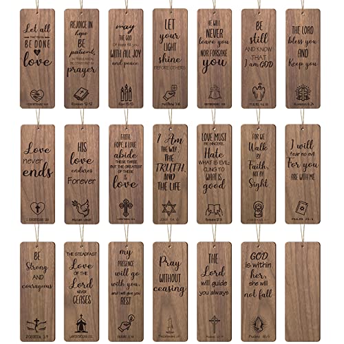 40 Pieces Religious Bookmarks Vintage Wooden Christian Bookmarks Inspirational Religious