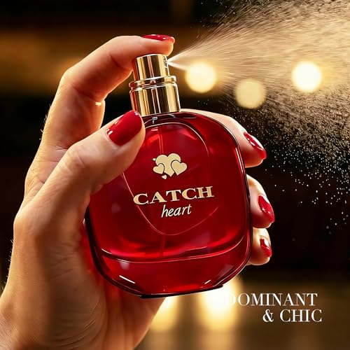 Image of AFLUXE Catch Heart Women's Perfume 3.4 Fl. Oz Eau De Parfum, Sweet Raspberry, Lychee & Pear Scents, Long Lasting Floral Fruity Fragrance