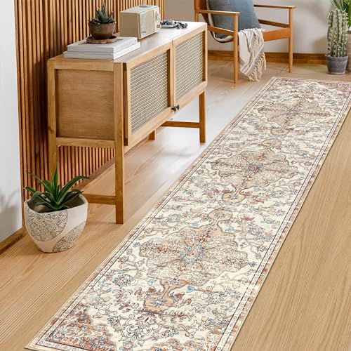 Pauwer Boho Hallway Runner Rug 2x8 Washable Entryway Area Rugs Non Slip Farmhouse Vintage Floor Mat Carpet Runner for Hallways Laundry Room Kitchen Bathroom Bedroom
