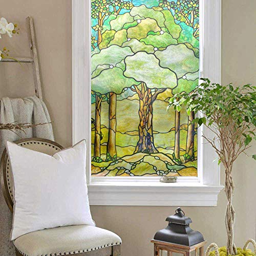 Xijier Tree of Life Privacy Window Film No Glue Window Cling Static Cling Glass Window Film Sliding Door Bathroom Static Cling Stickers Home DÃ©cor 15.7"x23.6"(40x60cm)
