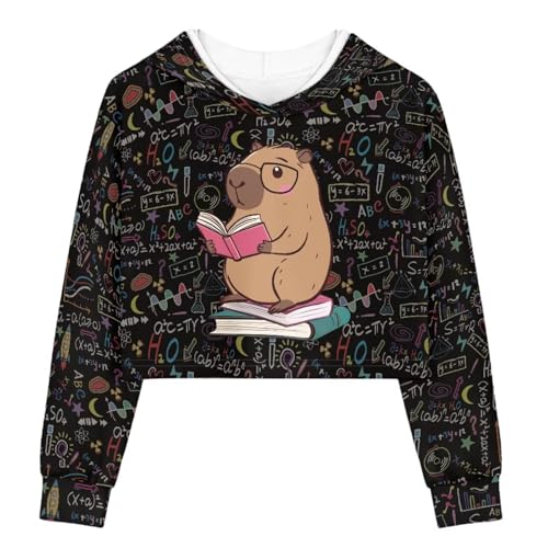 DISNIMO Girls Crop Tops Hoodies 5-14T Kids Long Sleeve Pullover Sweatshirts Athletic Volleyball Clothing