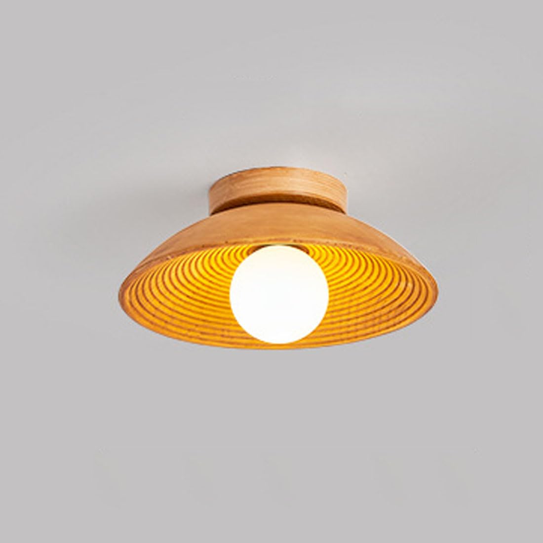 Plafonnier zen chinois en bois pour une entrée chaleureuse style wabi-sabi