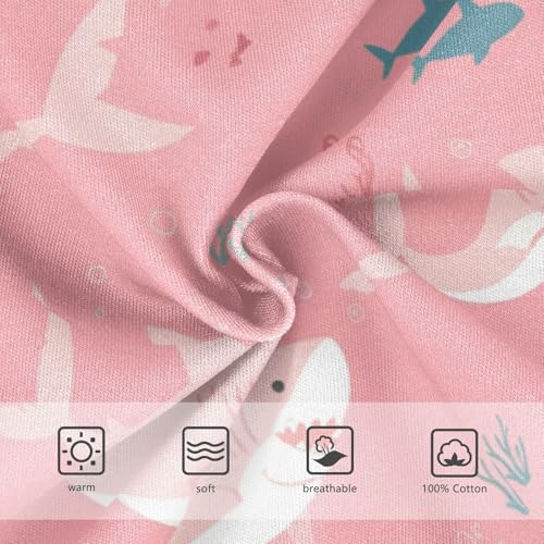 KLL Shark Pink Background Baby Boys Pure Cotton Briefs Cute Children Undies3