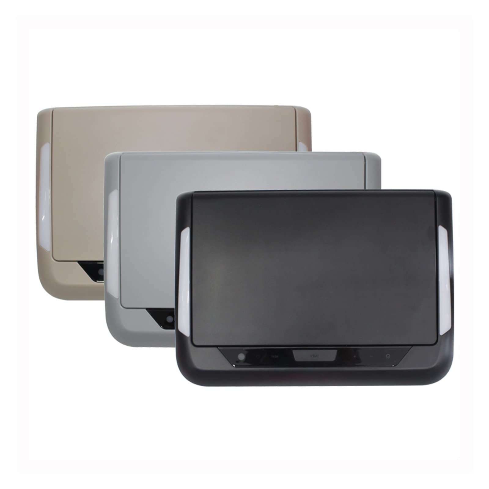 Écran TV d'appuie-tête, Lecteurs vidéo de voiture 13,3 pouces HD écran LCD moniteur montage sur le toit affichage rabattable Auto plafond TV FM IR lien haut-parleur(Gray MirrorLink)