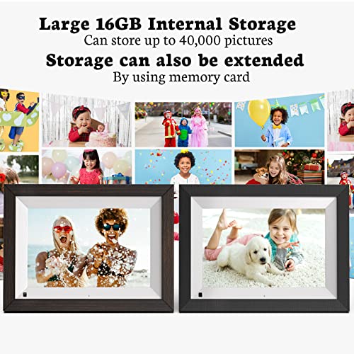 Bsimb Wifi Digital Photo Frame Bundle - 10.1 Inch Black And Wood Effect #TOP5