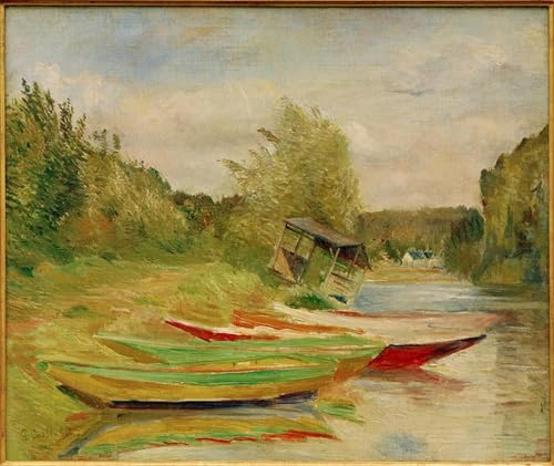 Tableaux Graffiti Art Mural Caillebotte Peinture Bateaux Seine 60x90cm