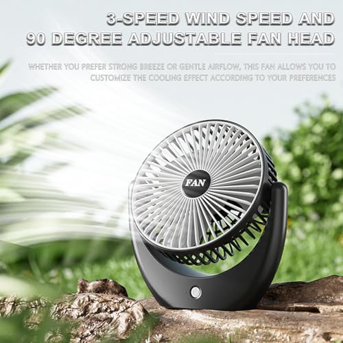 Image of 4000mAh High Speed ๐๐๐๐ก๐๐ซ๐ ๐๐๐๐ฅ๐ Table Fan for Home, ๐๐ฌ๐๐ข๐ฅ๐ฅ๐๐ญ๐ข๐ง๐ ๐๐๐ง with ๐๐๐ ๐๐ข๐ ๐ก๐ญ | ๐๐๐ ๐๐๐ซ๐ฌ๐จ๐ง๐๐ฅ Fan, ๐ ๐๐ฉ๐๐๐ (F0 - Black)