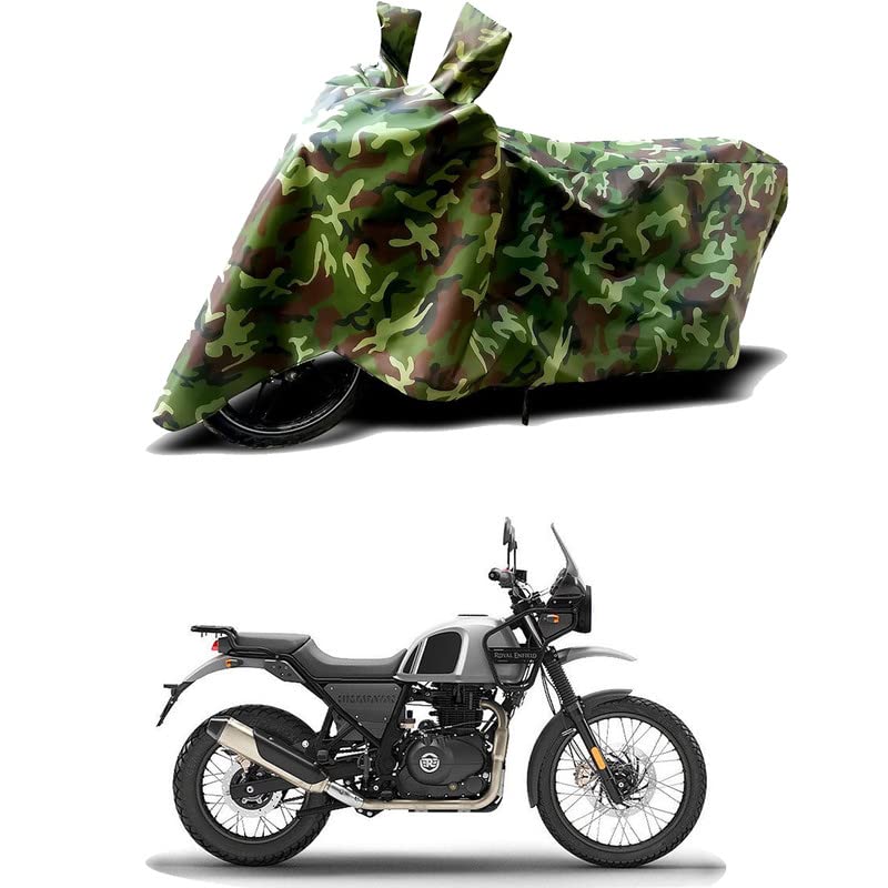 Image of 100% Water Resistant Bike Scooty Two Wheeler Body Cover Compatible for Royal Enfie Himalayan BS6 /UV-Rays /Heat Protection /Birds Dropping /Scratchproof /Dust Proof /Waterproof /All [Green MJ]