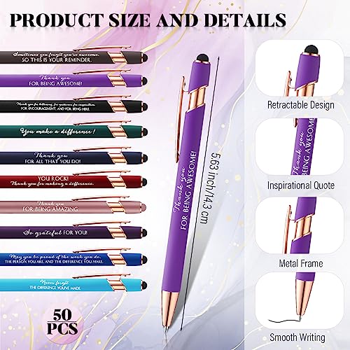 Image of Kosiz 120 Pcs Back to School Gift Bulk Small Inspirational Notebook with Thank You Pens for Employee Appreciation Gifts for Coworkers Volunteer Secretary Office Housekeeping Week
