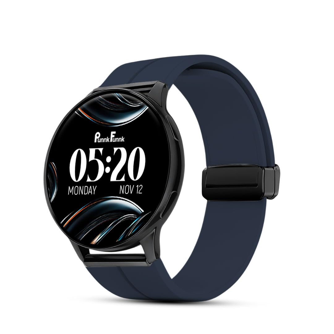 - PunnkFunnk Active 2 Smartwatch, 1.39” HD Round Display, Bluetooth Calling, Heart Rate & SPO₂, 100+ Sports Modes, IP67, Long Battery Life for Men & Women (Magnetic Dark Blue)