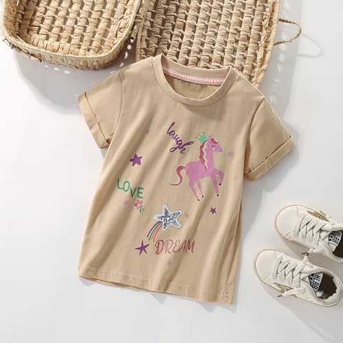 Image of Toddler Girl Short Sleeve Shirt Love Heart Top Girls 4th of July Shirts