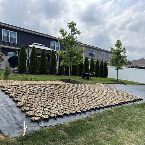 WLCGYD Kiesgitter Kiesgitter Waben, Fundamentpflaster Für Befüllen Von Kieselsteinen, Kleinen Steinen, Granit, Durchlässiges Bodengitter Für Rasen(3x10ft/1x3m)