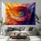 Wandteppich Psychedelic Abstrakter Marmorwirbel Weich Vlies Wandbehang Wanddeko für Wohnzimmer Schlafzimmer Bunt Picknickdecke Tapisserie Wandkunst Dekore (200x150cm)
