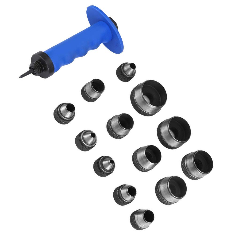 Juego de Sacabocados de 13 Piezas, Juego de Punzones 5-35 mm,Perforación Herramienta Agujero Herramientas Con Caja de Herramientas de Plástico Para Perforar o Realizar Huecos En Cuero