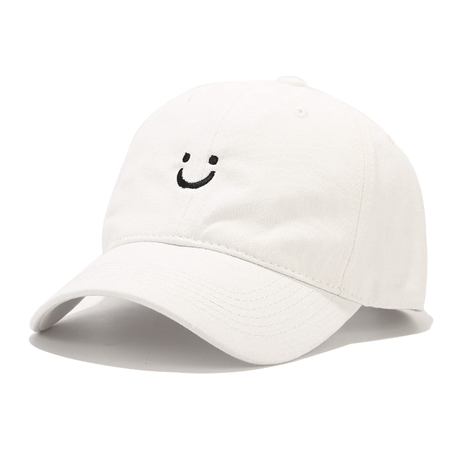 Smile Face Baseball Cap for Women Men Adjustable Low Profile Unstructured Cotton Dad Hat