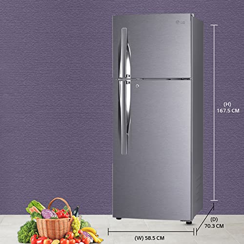 Image of LG 308 L 3 Star Frost-Free Smart Inverter Double Door Refrigerator Appliance (GL-S322RDSX, Dazzle Steel, Convertible & Multi Air Flow, 2022 Model)