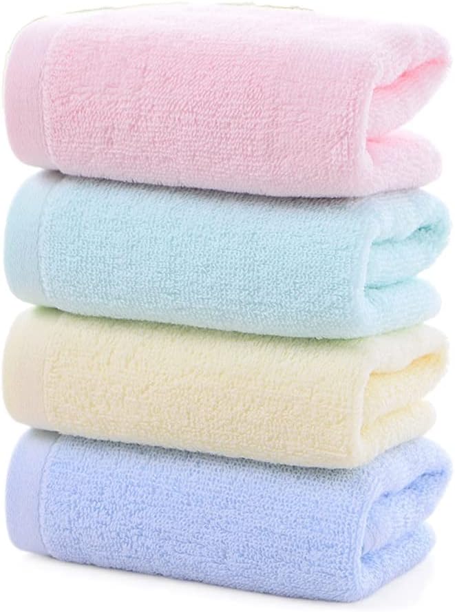 Plain Light Small Size Square Towel Cotton Face Wash Bath Towel Soft Absorbent No Hair