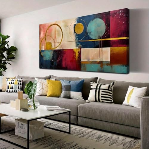 PEWFBS Grande dipinto astratto orizzontale su tela, colore scuro, quadro astratto, arte murale, soggiorno moderno, casa, ufficio, decorazione murale 80x160cm, senza cornice