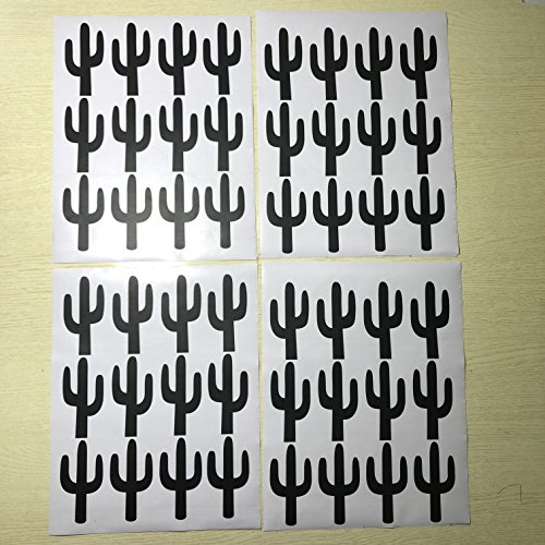 Vinilos Decorativos Cactus 48 Piezas Negro 4.5x9 cm miniatura 4