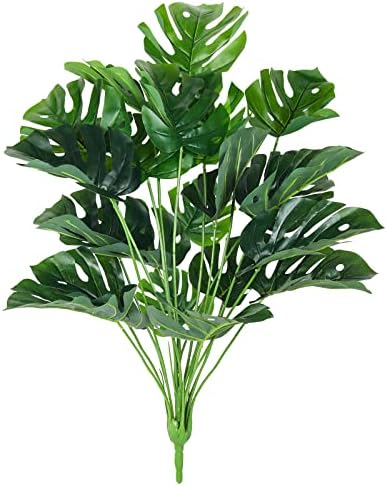 RECUTMS Artificial Palm Tree Leave Plants Faux Large Tropical Mon...