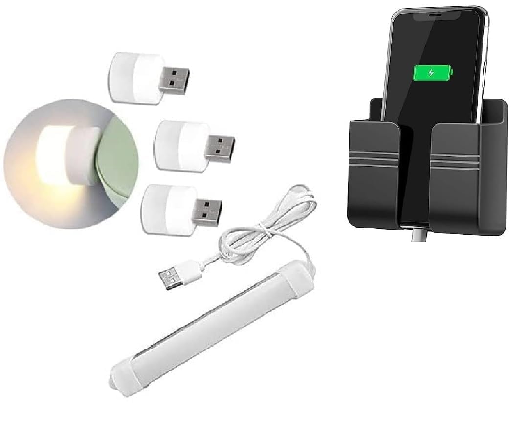 Combo Offer Portable USB LED Mini Tube Light, with Wall Stand High Brightness Cool Day Light for Small Rooms,Petty Shops, Car Indoor Mini Light Straight Linear LED Tube Light 1 Mtr & 3 Pc s-image-7