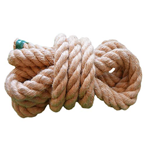 Twisted Manila Rope Jute Rope (1 in x 10 ft) Natural Thick Hemp Rope for Crafts, Landscaping, Railings, Hanging Swing - Thumbnail 2