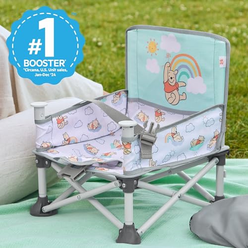 Image of Bright Starts Disney Winnie The Pooh Pop 'N Sit Portable Booster, Indoor /Outdoor Use, Floor Seat with Feeding Tray, 6 Mos - 3 Yrs