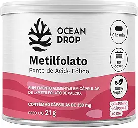 Metilfolato - 60 Cápsulas 350mg - Ocean Drop