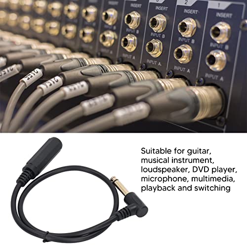 Stereo Audio Cable, 0.5m 1/4in Microphone Audio Cable, Mono Right Angle 6.35mm Male to Female Stereo Extension Cable for Microphone - Image 4