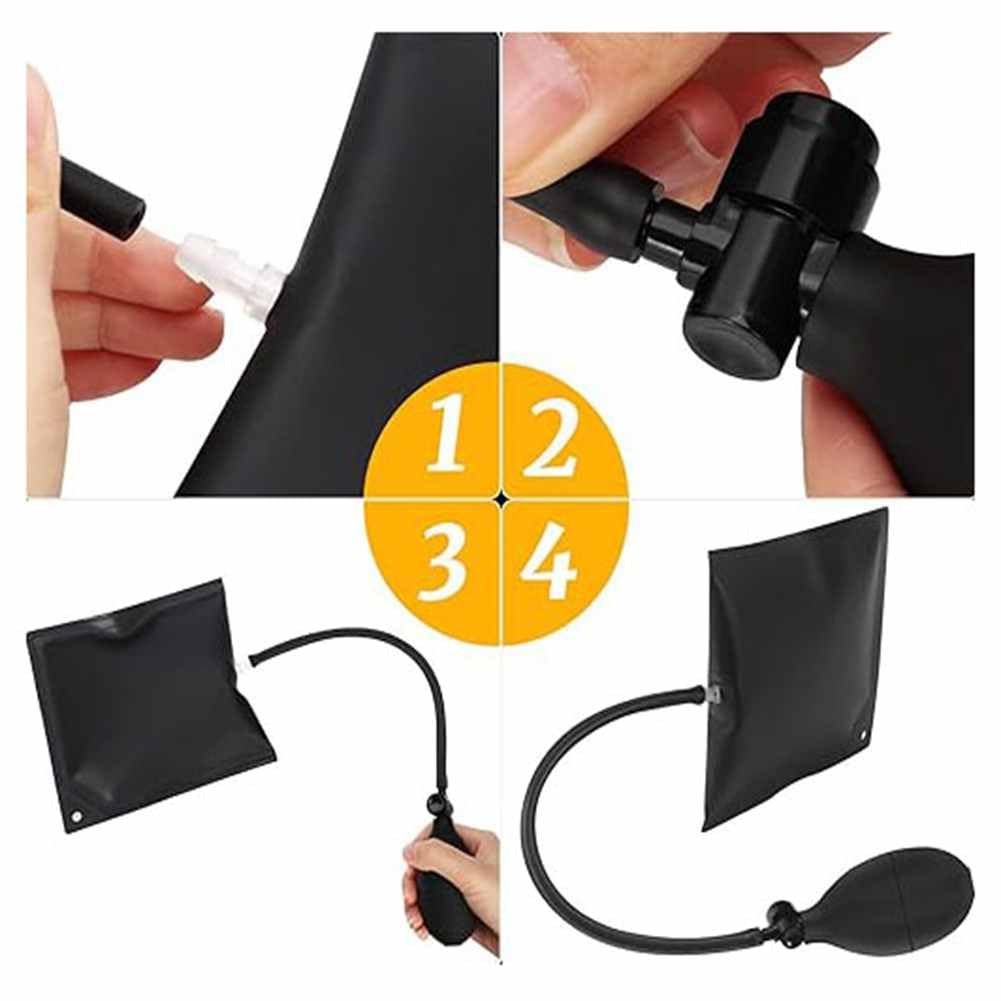 4 Stück Montagekissen Klein Rechteckig Luftkissenheber Air Pump Wedge Auto Fenster Hebekissen Spreizkissen Belastung bis 200kg Pumpkissen für Fenster Installation Auto-Reparatur Schwarz2#