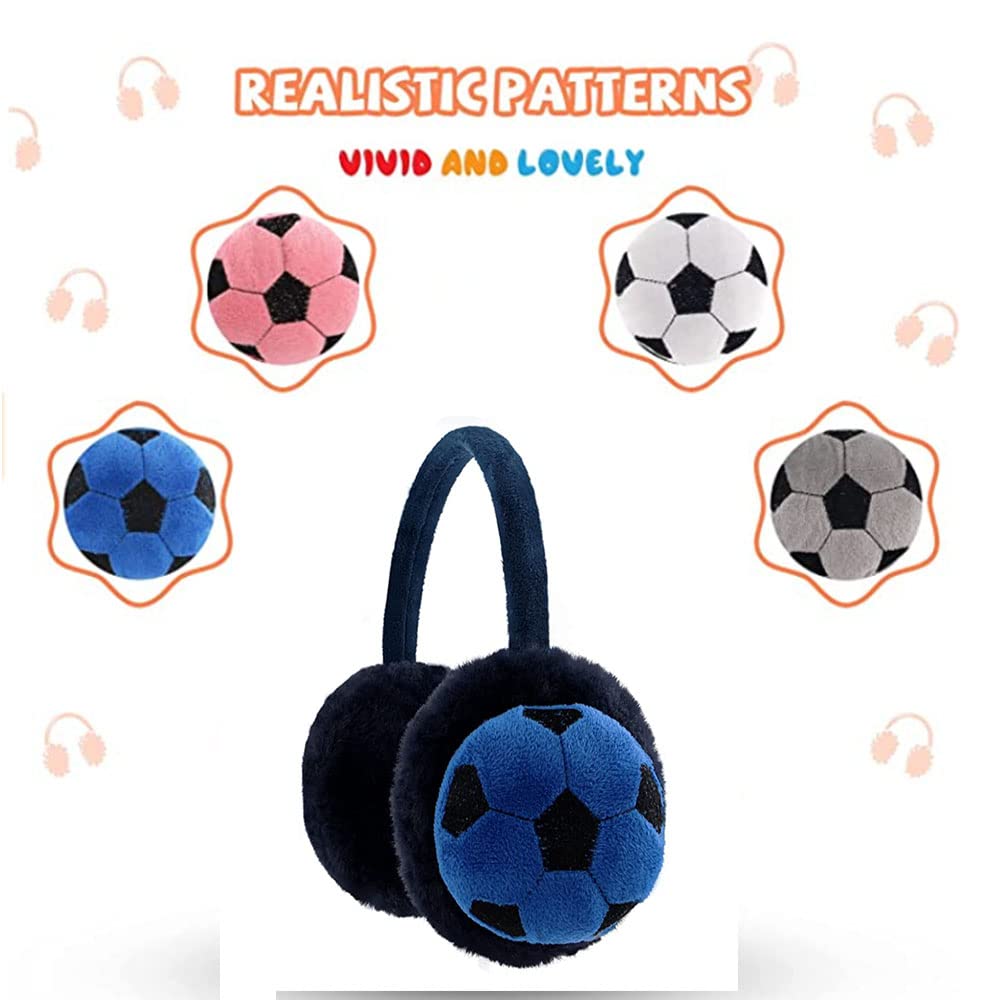 Orejeras invierno Para niños Orejeras diseño de fútbol orejeras de navidad calentador de oreja ajustable Regalos de Navidad o cumpleaños