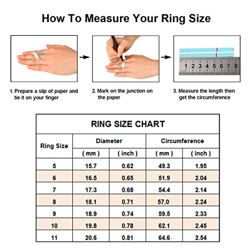 Lazluvu Simulated Rose Gold Plated Ring Cubic Zirconia Stackable Rings Eternity Promise Rings Wedding Band For Women Size 10 #TOP5