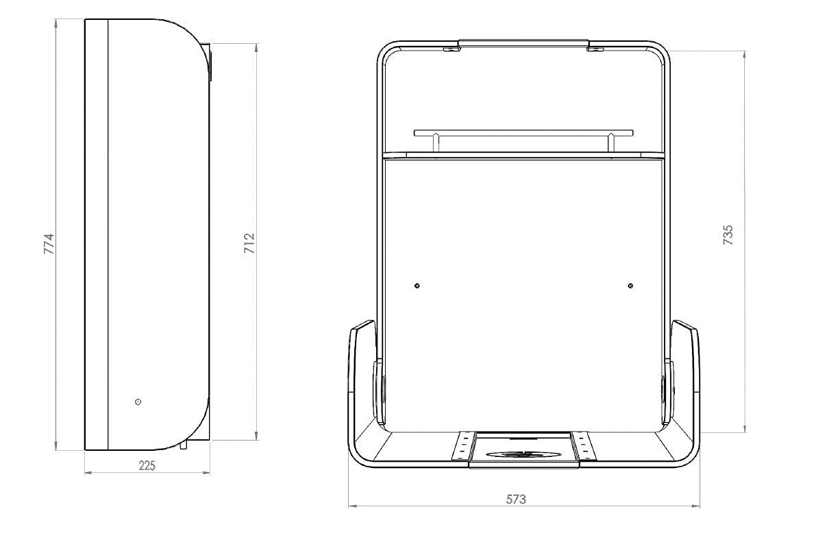 Table à langer KAWAmidi - En hêtre - Timkid - Certifié TÜV - Pliable et peu encombrant - Avec matelas à langer gris - Idéal pour le domaine public et privé - Fabriqué en Allemagne