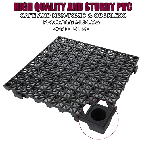FengWu 12 Azulejos de Piso de Banheiro de Borracha Intertravados de 12 