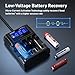 XTAR L4 Pro Battery Charger for AA AAA, LCD Display, 4-Slot Independent Charging, Compatible with 1.2V Ni-MH & 1.5V Li-ion Rechargeable Batteries, Fast USB Charger with Refresh Recovery Modes