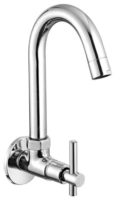 DRIZZLE Tarim Sink Cock Brass | Kitchen Sink Tap with Foam Flow | Quarter Turn | 360 Degree Swivel Spout