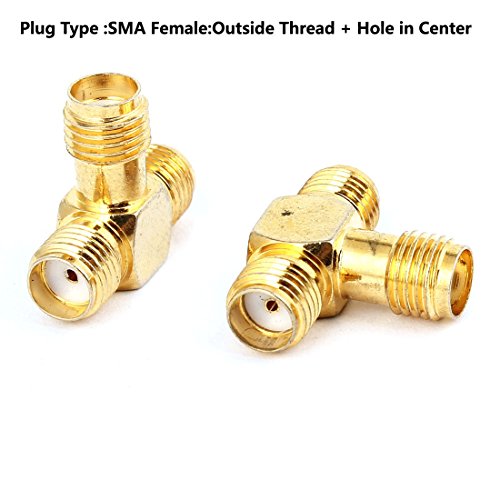 uxcell 2pcs Conector Coaxial SMA Hembra a 2 SMA Hembra miniatura 2