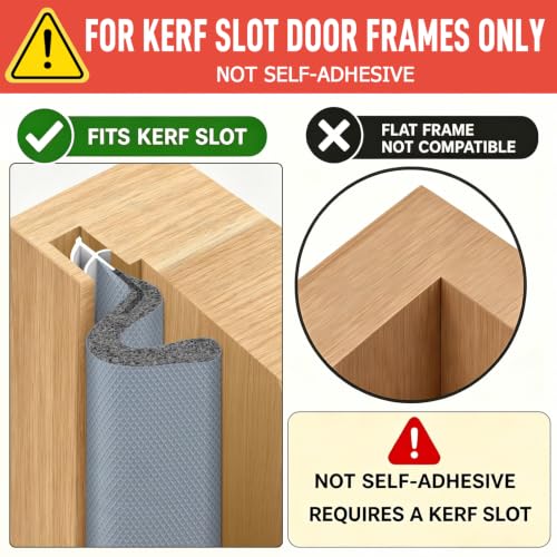 Image of Litaibai 60 ft Kerf Weather Stripping Door Seal for Exterior Doors, Gray