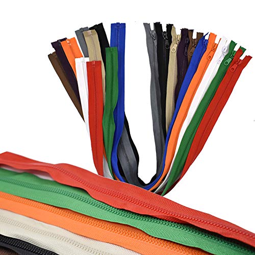 28 Inch 10Pcs #5 Separating Jacket Zippers for Sewing Coat Jacket Tape Zippers Bulk 10 Colors Mixed (28\"/ 70CM) - Thumbnail 5