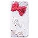 Produktbild HongHushop 3D Bling Strass Glitter PU Leder Handyhülle für Galaxy M20 Spiegel Diamant Schnalle Hülle [Kartenslots] [Magnetverschluss] Schutzhülle für Samsung Galaxy M20 - Rote Schleife