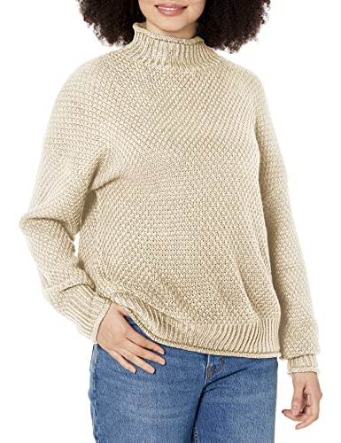 Image of ZESICA Women's Turtleneck Batwing Sleeve Loose Oversized Chunky Knitted Pullover Sweater Jumper Tops
