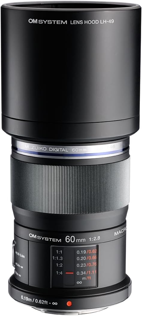 OM System M.Zuiko Digital ED 60 mm F2.8 Lens, Standard Zoom, Suitable for All MFT Cameras (Olympus OM-D & Pen Models, Panasonic G Series), Black