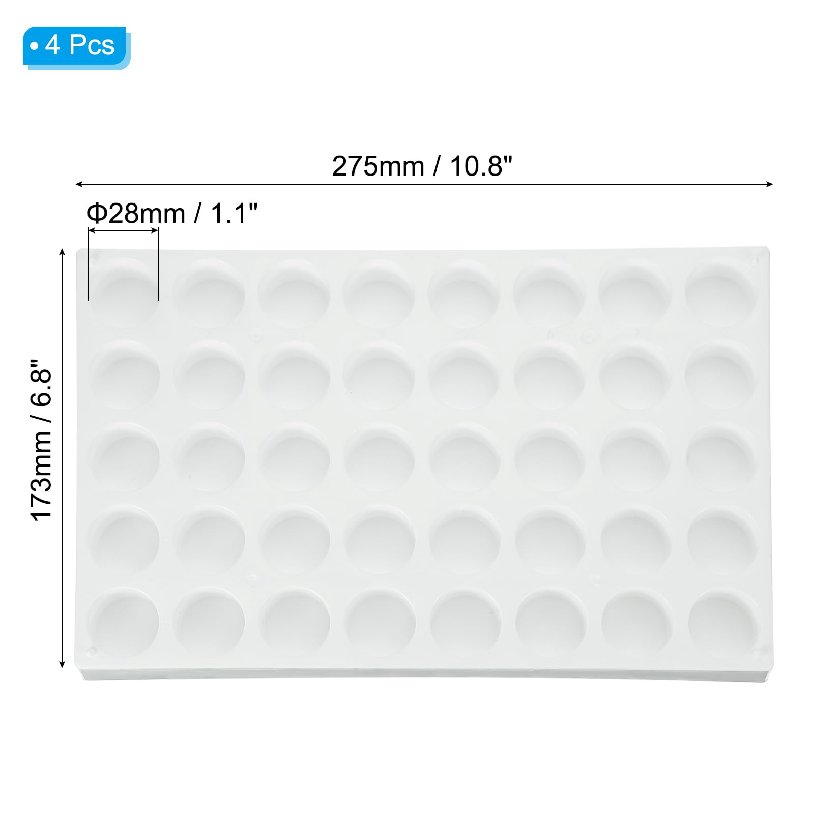PATIKIL Estante de viales para viales de muestreador automático de 20 ml, paquete de 4 soportes de bandeja de viales apilables de 40 pozos para tubos de microcentrífuga, color blanco