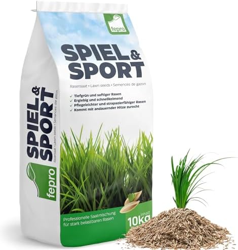 10kg Rasensamen Sport und Spiel schnellkeimend 400m², robust, tiefgrün