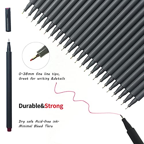 Vitoler FLPEN 24 Colored Journaling , Fine Line Point Drawing Marker Pens For Writing Journaling Planner Coloring Book Sketching Taking Note Calendar Art Projects Office School Supplies thumb #2
