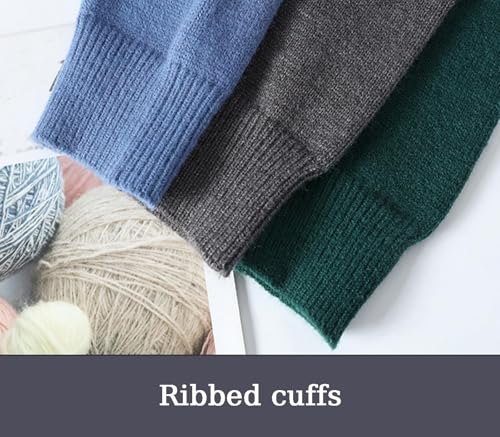 Mens Crewneck Pullover Patchwork Pullovers, Long Sleeve Crew Loose Knitwear, Men's Winter Warm Sweaters3