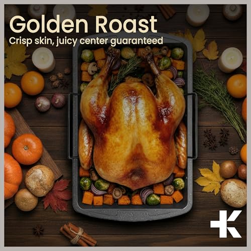 image for BAKKENMASTER BAKKEN Nonstick Turkey Roasting Pan with Rack – Large H